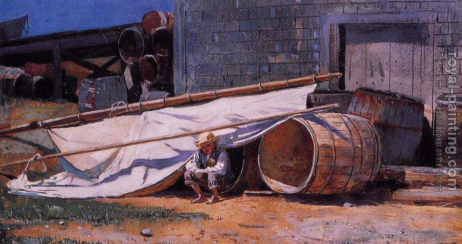 Winslow Homer : Boy in a Boatyard aka Boy with Barrels
